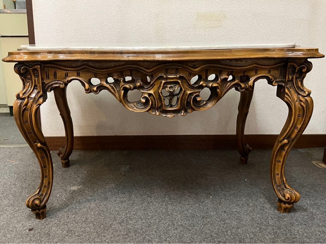 アンティーク机　大理石　レトロ