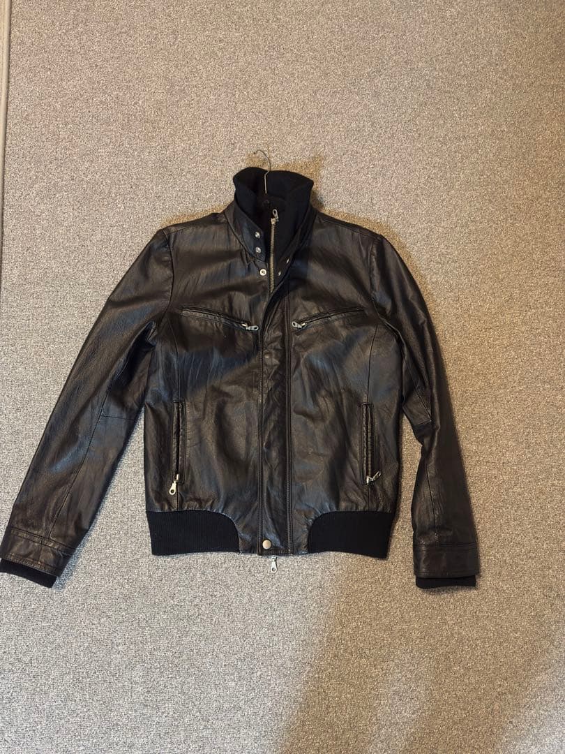 SAINT LAURENT ブラックレザージャケット 40