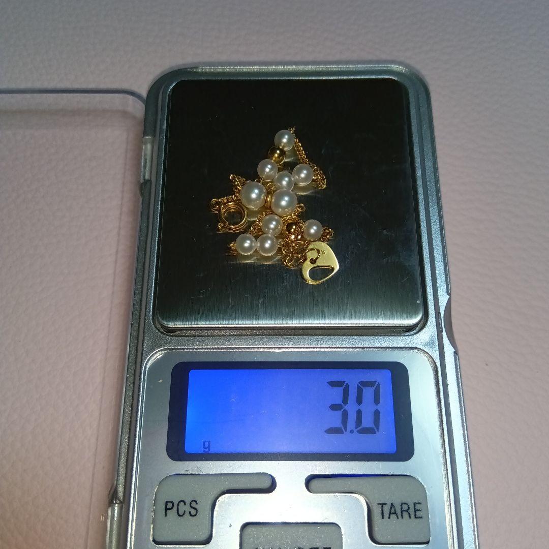 K18ベビーパールステーションブレスレット 3-5mm 18cm 3g