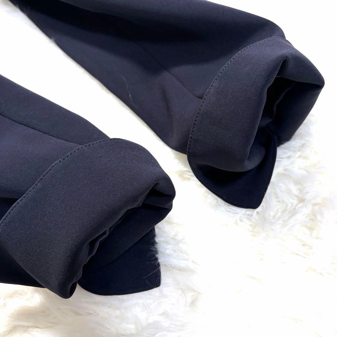 PLST セットアップ ストレッチ ノーラペル テーパード ネイビー　S