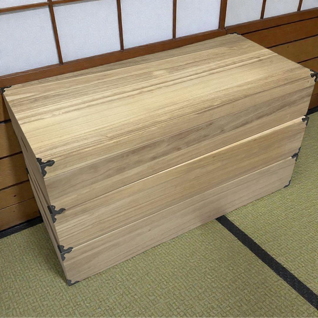 【良品】 桐箪笥　桐タンス　桐箱　着物衣装ケース 3段　セット　まとめ