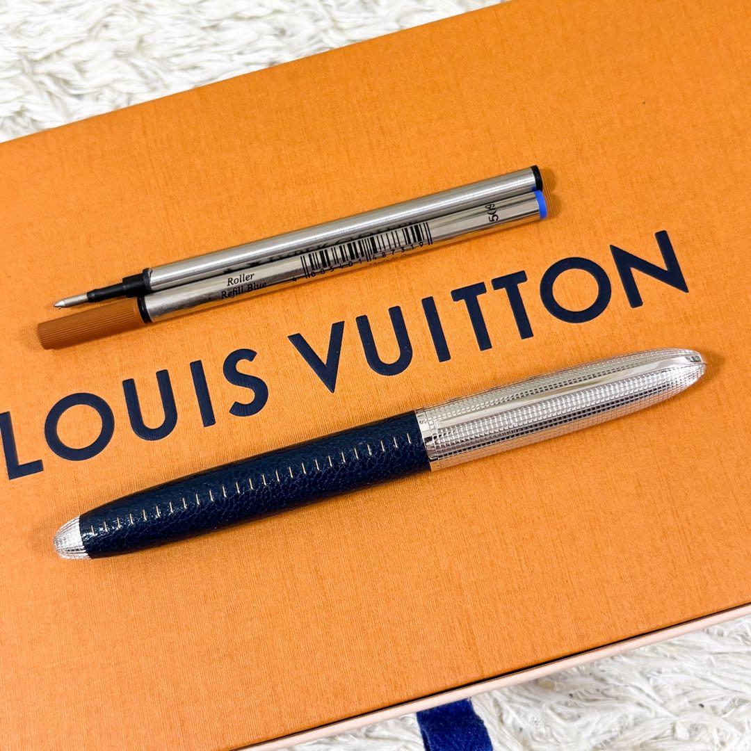 【極美品】ルイヴィトン ボールペン ドックキュイール ネイビー ローラーボール