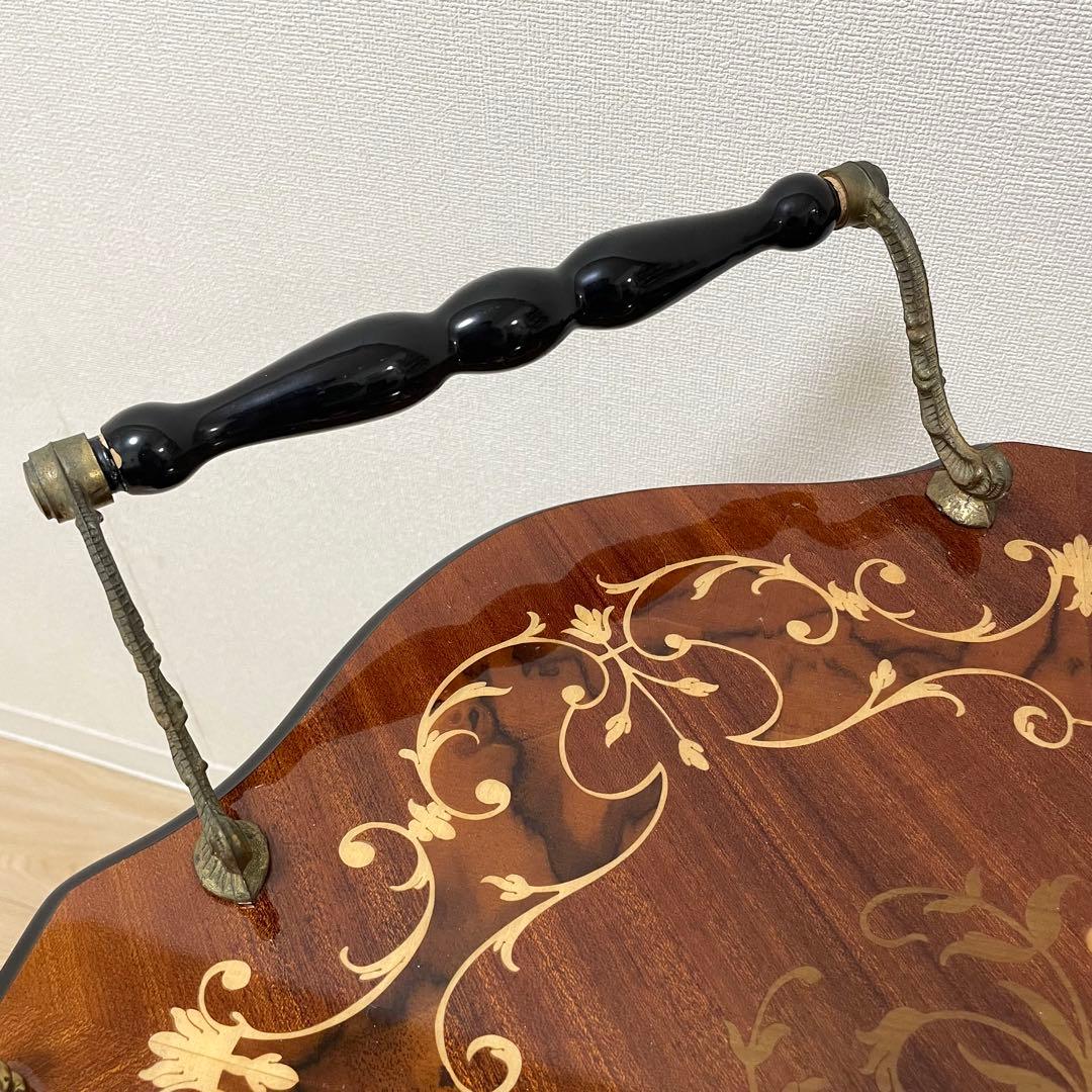 希少 美品 イタリア製 象嵌 キャスター付き キッチンワゴン