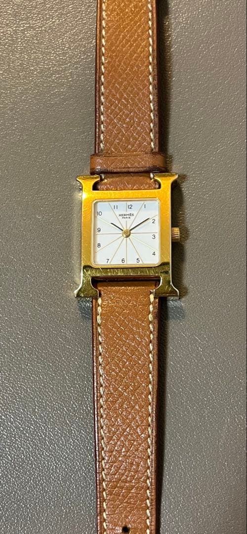 エルメス　Hウォッチ　キャメル革ベルト