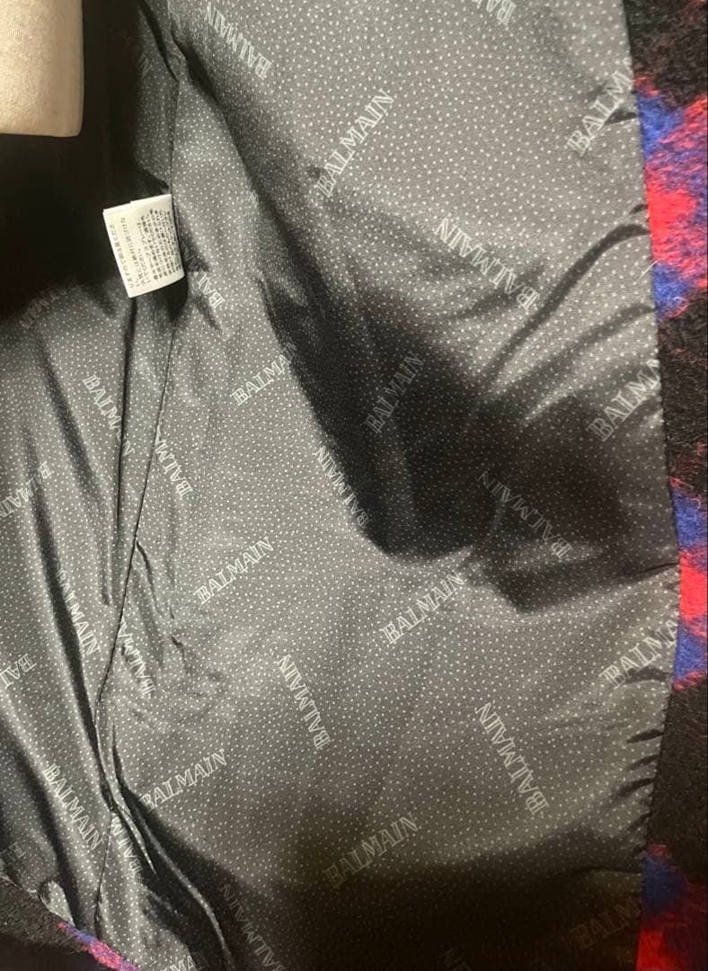 バルマン　定価約7万　チェック柄　フード付きロングコート未使用♡