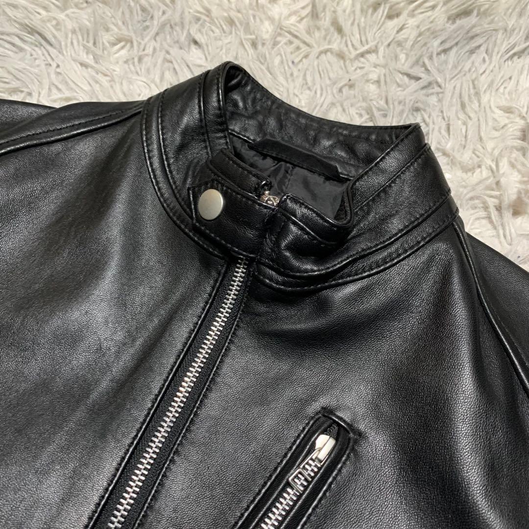 美品 Rattle Trap メンズビギ レザージャケット シングルライダース