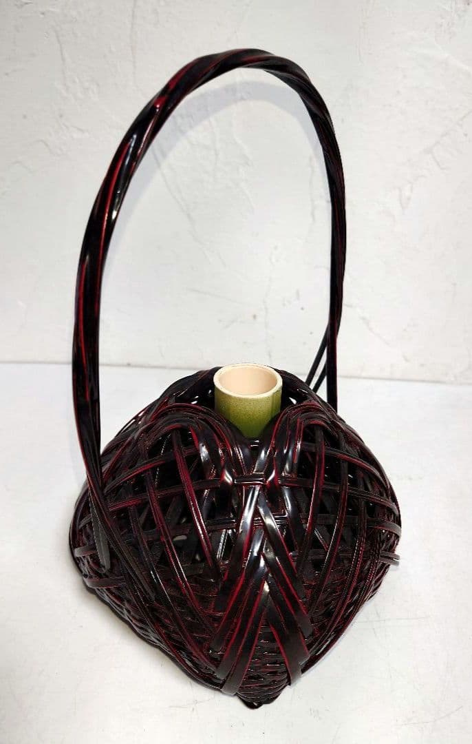 【6点】木製花器 竹細工 一輪挿し 工芸 茶道具フラワースタンド 古道具 カゴ