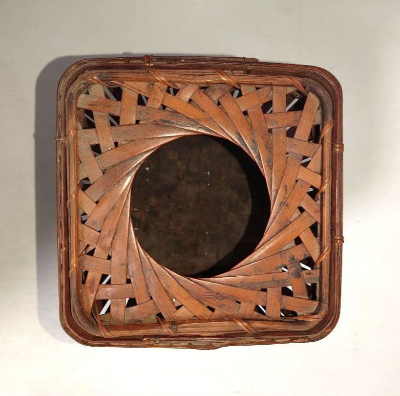 【6点】木製花器 竹細工 一輪挿し 工芸 茶道具フラワースタンド 古道具 カゴ