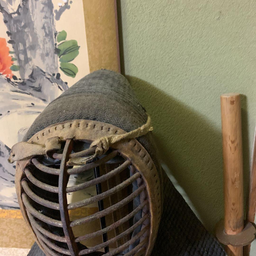 剣道防具　レトロ　スタンド付き　送料込み　骨董　昭和10年