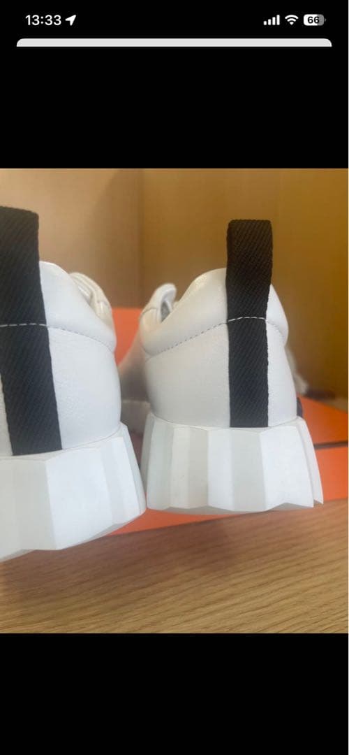 【現行品】HERMES 新品未使用バウンシング　スニーカー　オフホワイト　白37