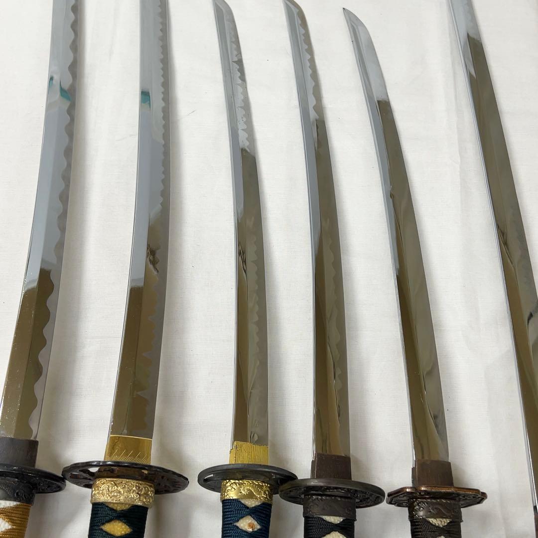 【傷あり】B 模造刀 10本 まとめ 透かし鍔 太刀鍔 太刀 脇差 白鞘