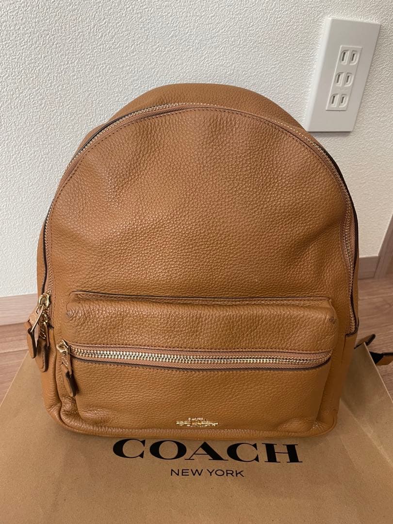 週末セール❗ コーチ　COACH　ブラウン　茶色　レザー　リュック　バックパック