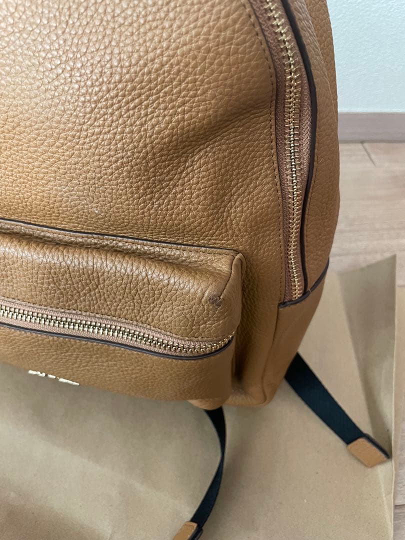 週末セール❗ コーチ　COACH　ブラウン　茶色　レザー　リュック　バックパック