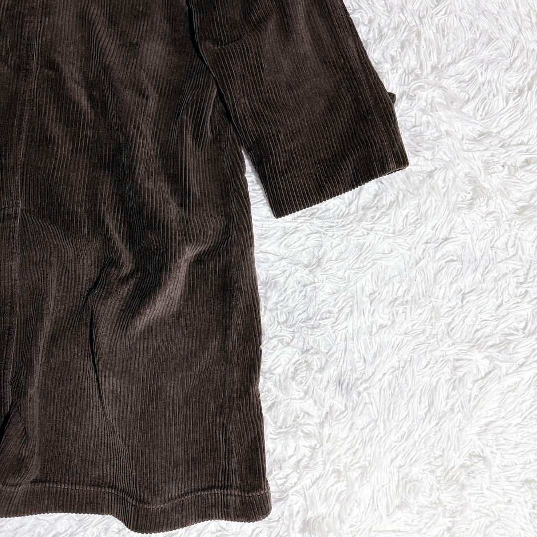 YSL イヴサンローラン コーデュロイコート 茶 メンズS相当 ロング