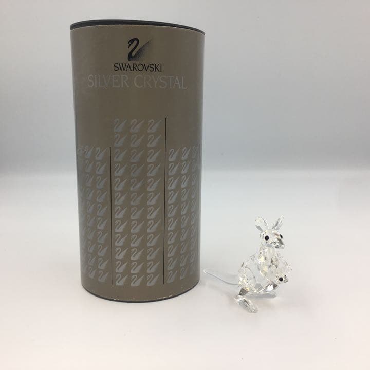 スワロフスキー　フィギュリン　 置物　カンガルーの親子　クリスタル　管mpr