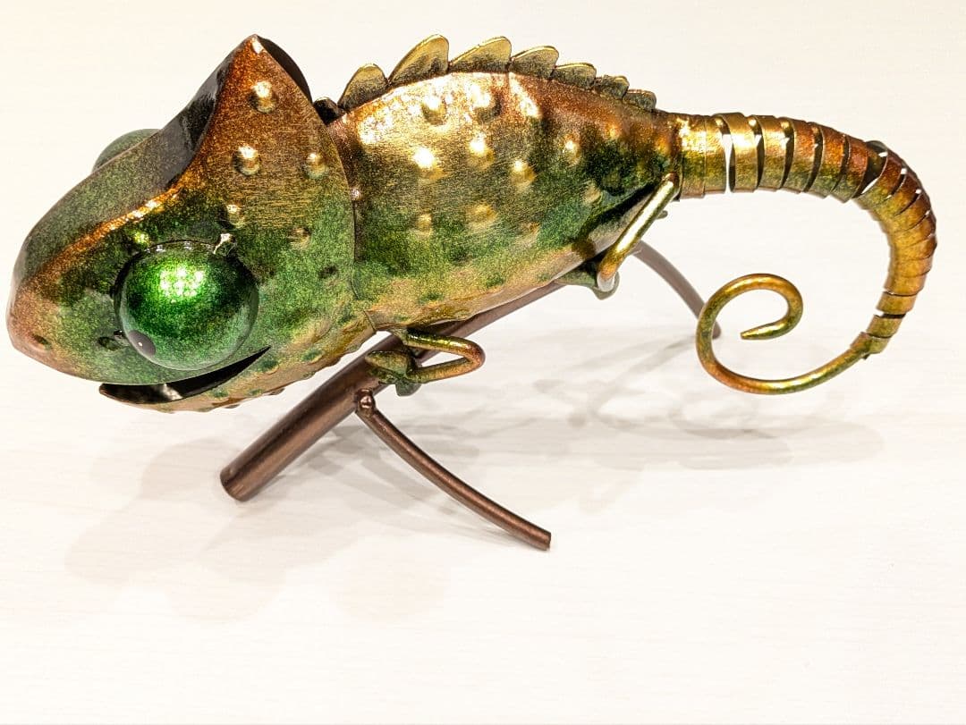 * カメレオン 彫刻 金属 飾り装飾 置物 鉄 動物 家具 野生 屋内 屋外