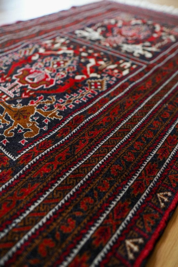 アフガニスタン手織り絨毯 ビルジク 292×89cm ランナー トライバルラグ