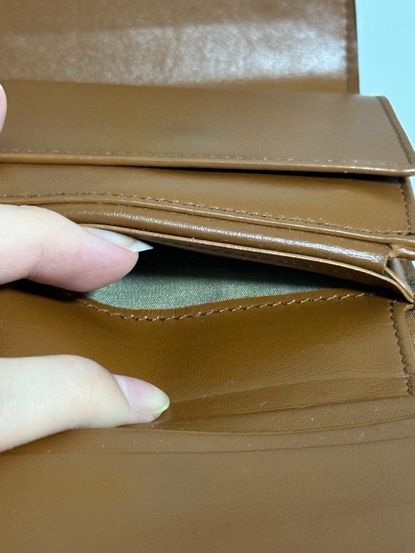 【値下げしました】チェック柄 三つ折り財布 ゴールド金具