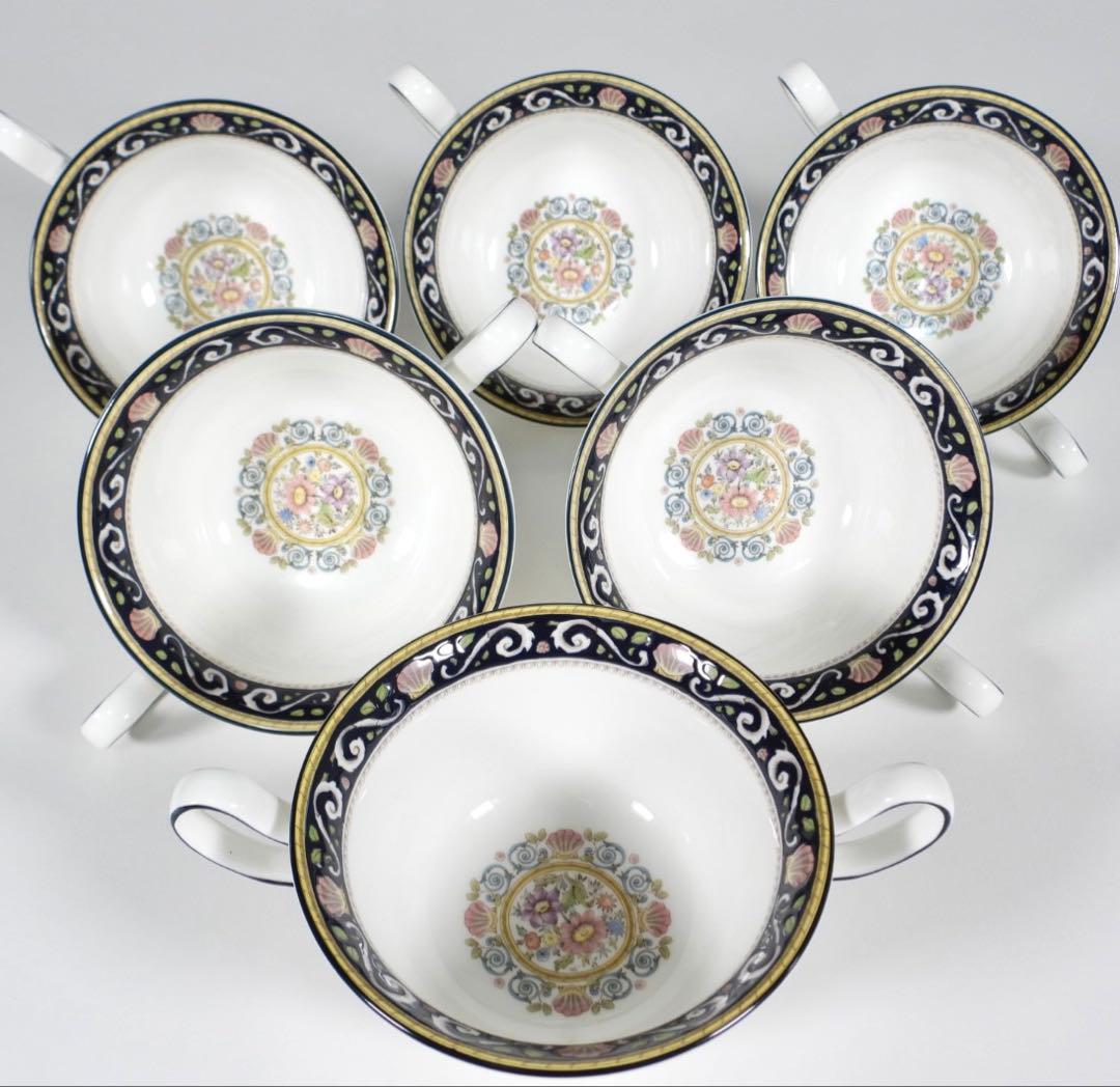 【廃盤品】希少 黒壺 ウェッジウッド ラニーミード スープカップ 5客 美品