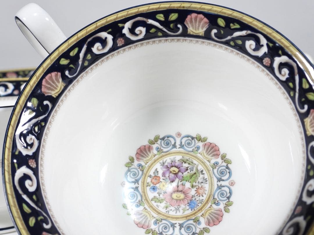 【廃盤品】希少 黒壺 ウェッジウッド ラニーミード スープカップ 5客 美品