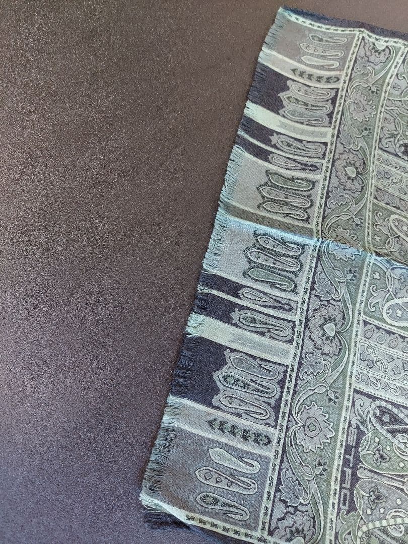 ETRO ペイズリー柄 ストール 　カシミヤ混　グリーン　長方形　イタリア　美品