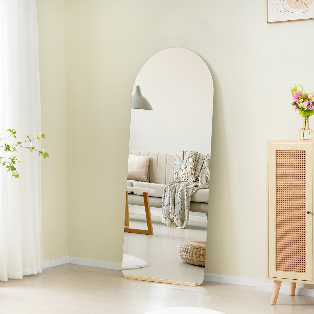 全身鏡 姿見鏡 170*70CM スタンドミラー アーチ形 立てかけ 飛散防止