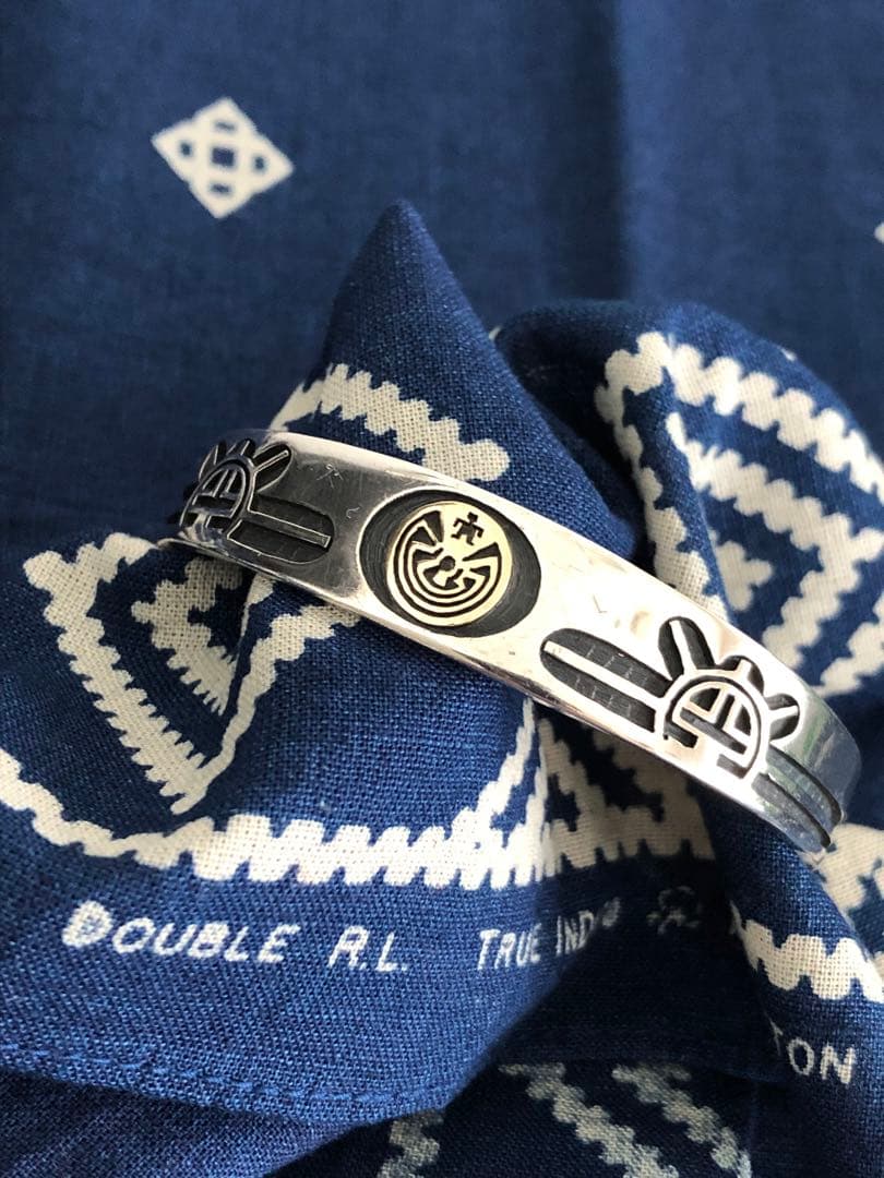 ジェイソンタカラ　オーバーレイ　バングル　メイズ　14K×シルバー　サンフェイス