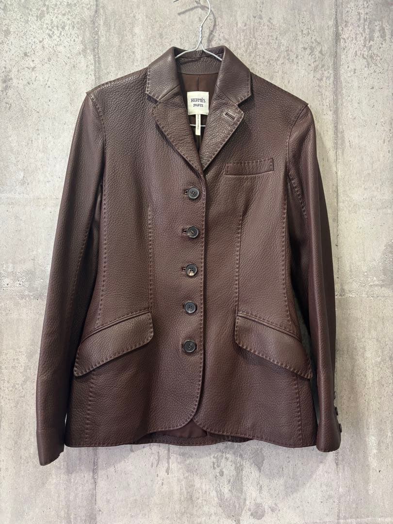 HERMES エルメス　ディアスキンレザージャケット