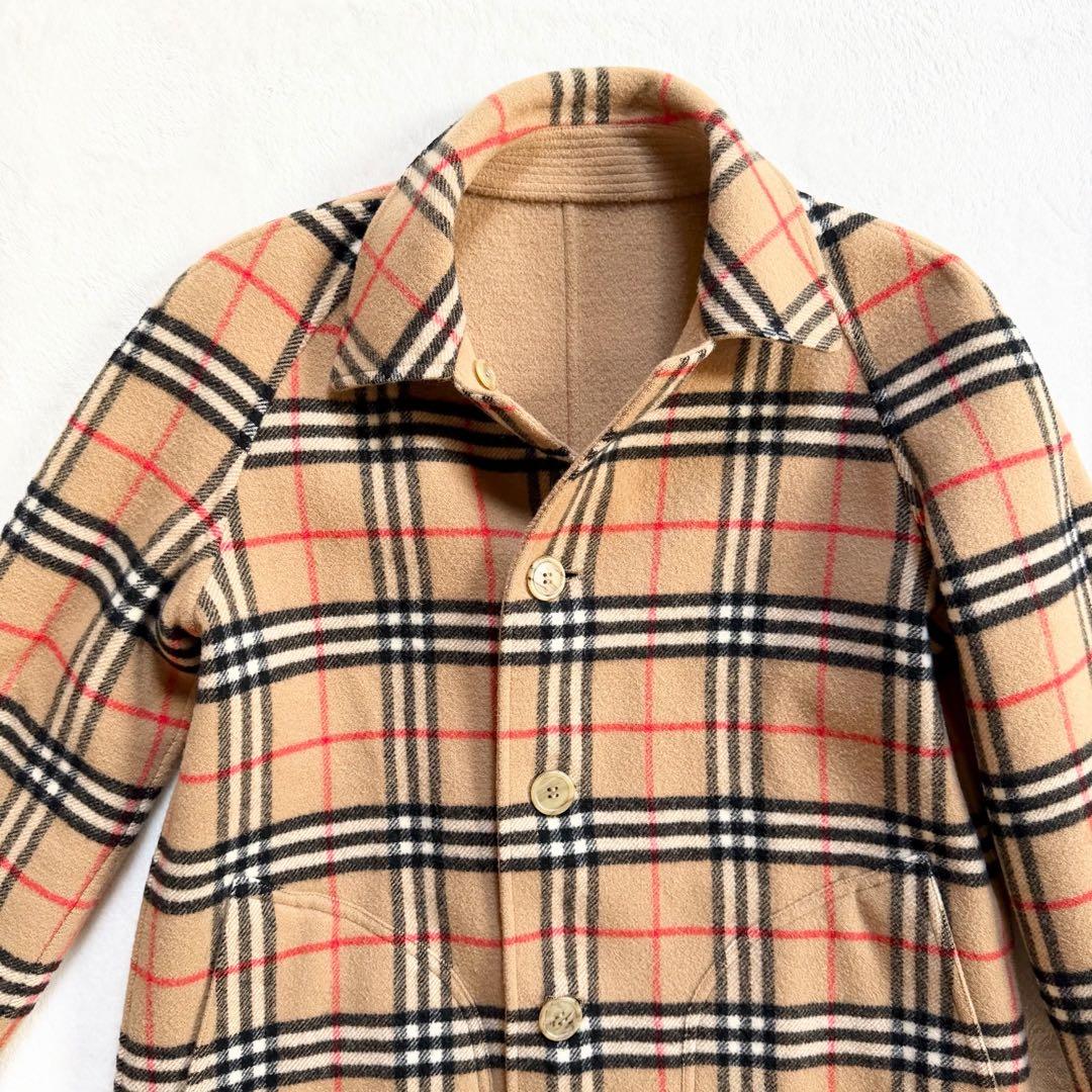 極美品　ロング丈　リバーシブル　Burberry 総柄ノバチェック　ウールコート
