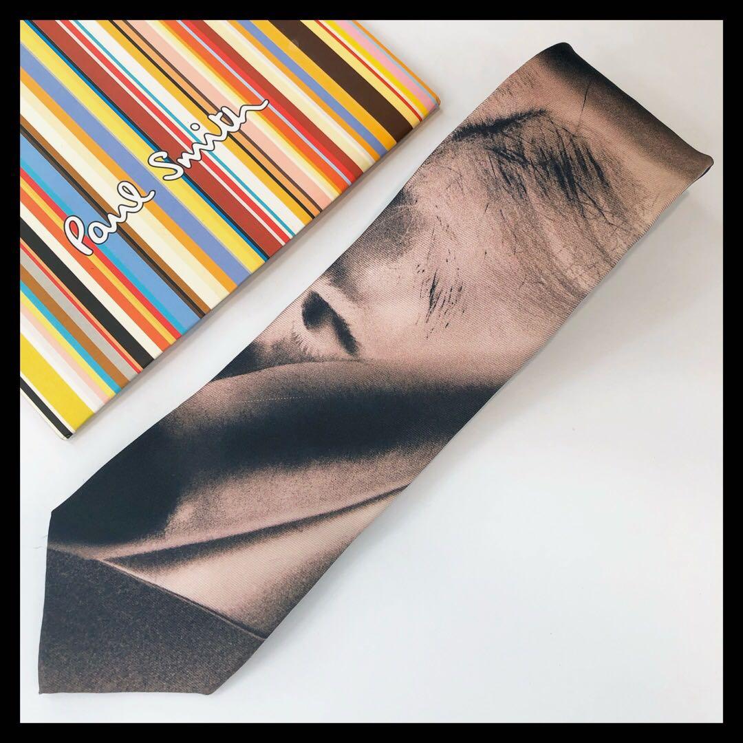 【美品】ポールスミス ネクタイ 総柄 ブラック系