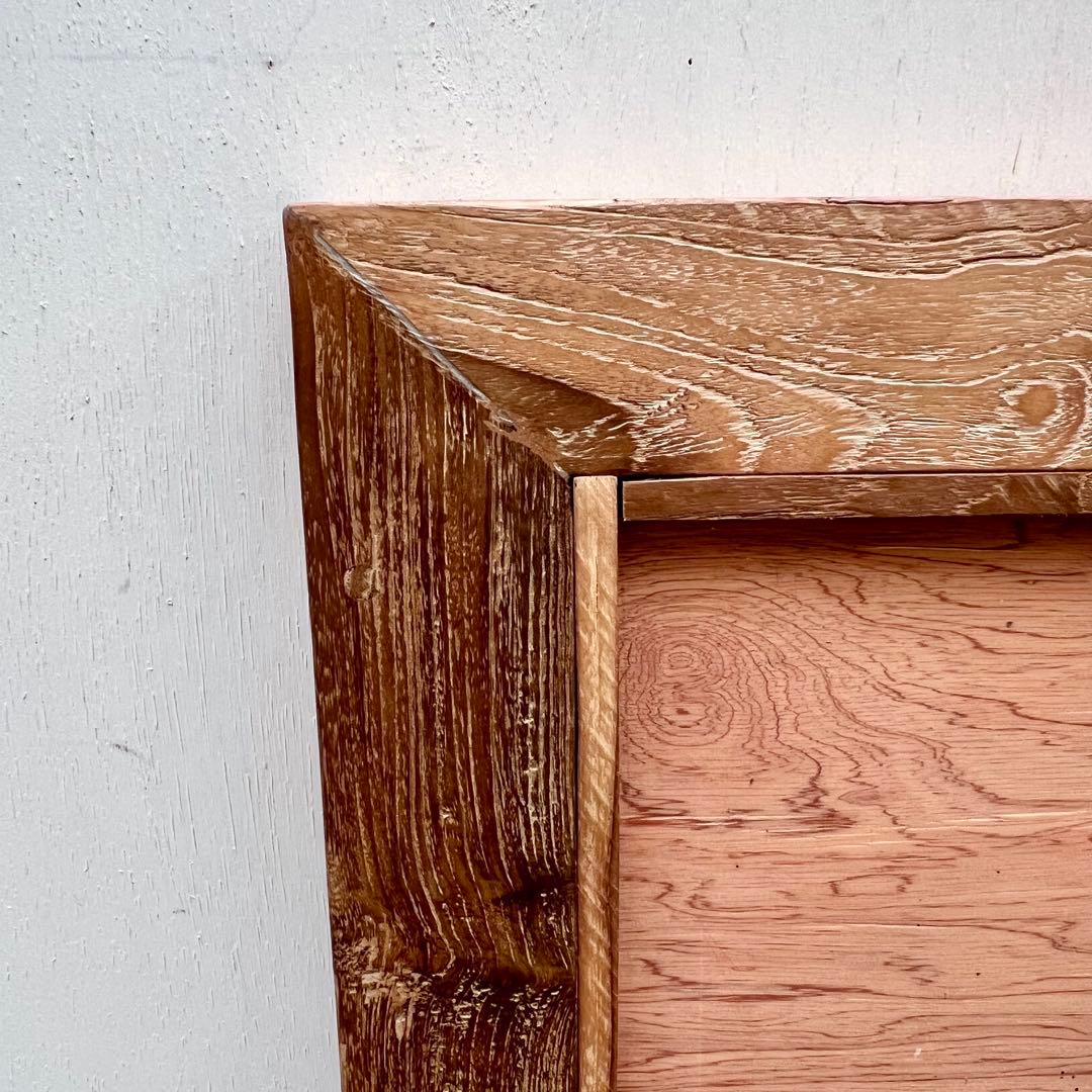 オールドチークの姿見鏡 130cm × 60cm 縦横 全身ミラー 木製フレーム