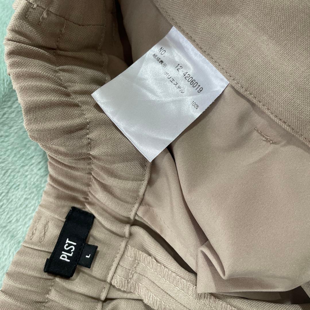 【PLST】プレミアムオックス　パンツスーツ　ダブルジャケット　セットアップ　L