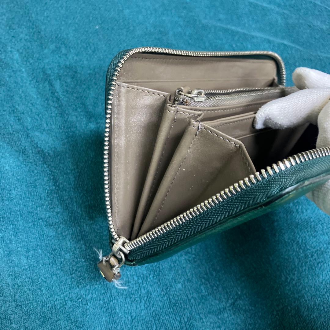BVLGARI グリーンレザー 長財布