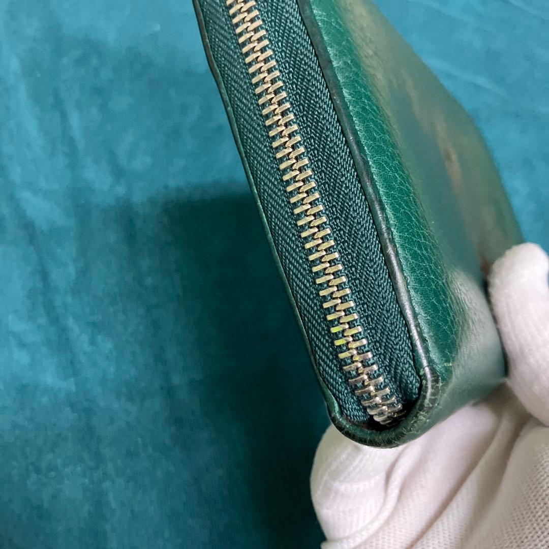 BVLGARI グリーンレザー 長財布