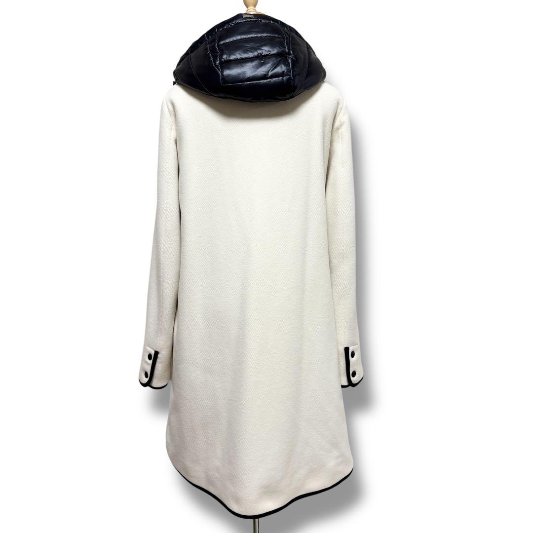 極美品✨HERNO ヘルノ ライナー付 フーディパイピングコート40 アイボリー