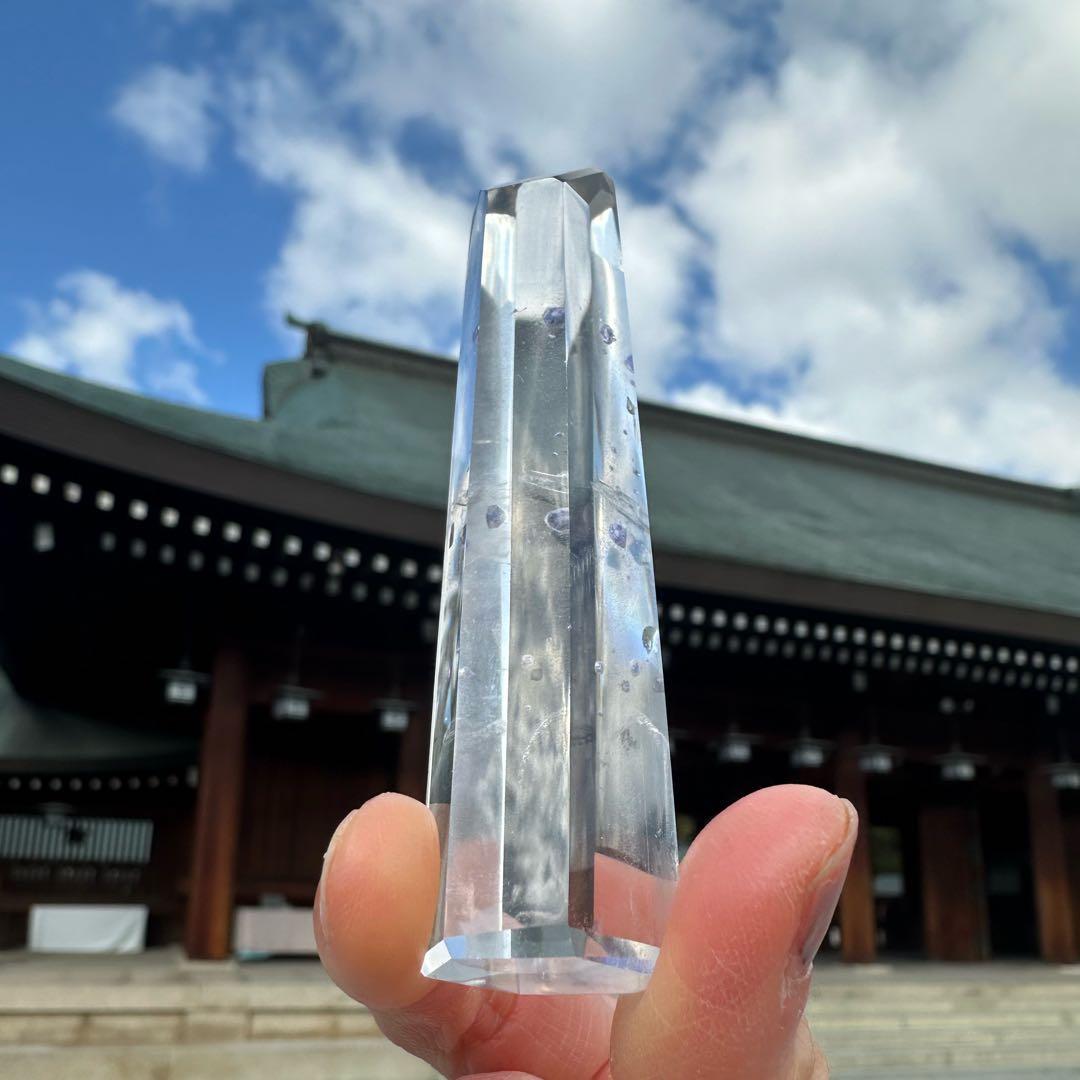 フローライトインクォーツ　クォーツインクォーツ　タワー　ポリッシュ