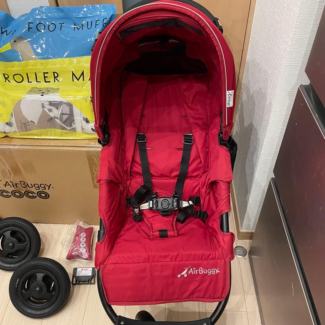 付属品多数 AirBuggy エアバギー ココブレーキ レッド ベビーカー
