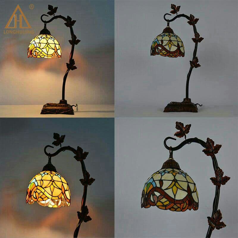 ティファニースタイルテーブルランプ電気スタンドガラスランプ シャンデリアバロ7