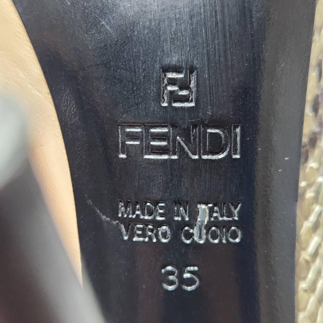FENDI パンプス パイソン ブラック ブラウン プラットフォーム パイソン
