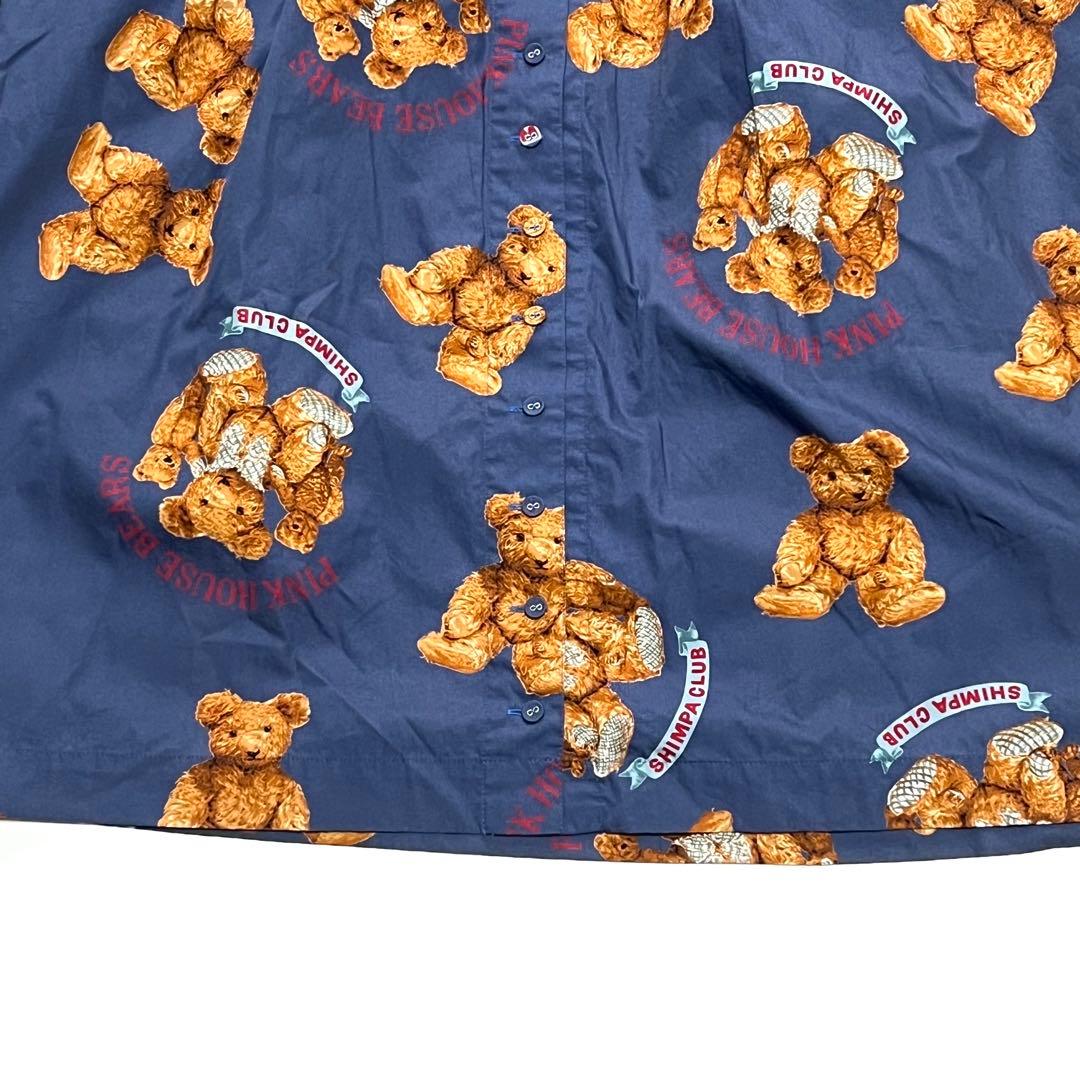 【美品】ピンクハウス　ロングワンピース　セーラーカラー　ベア　ギャザー　青