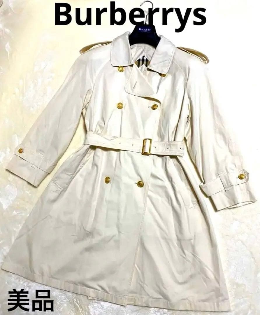 【美品】Burberrys トレンチコート　金ボタン　ノバチェック