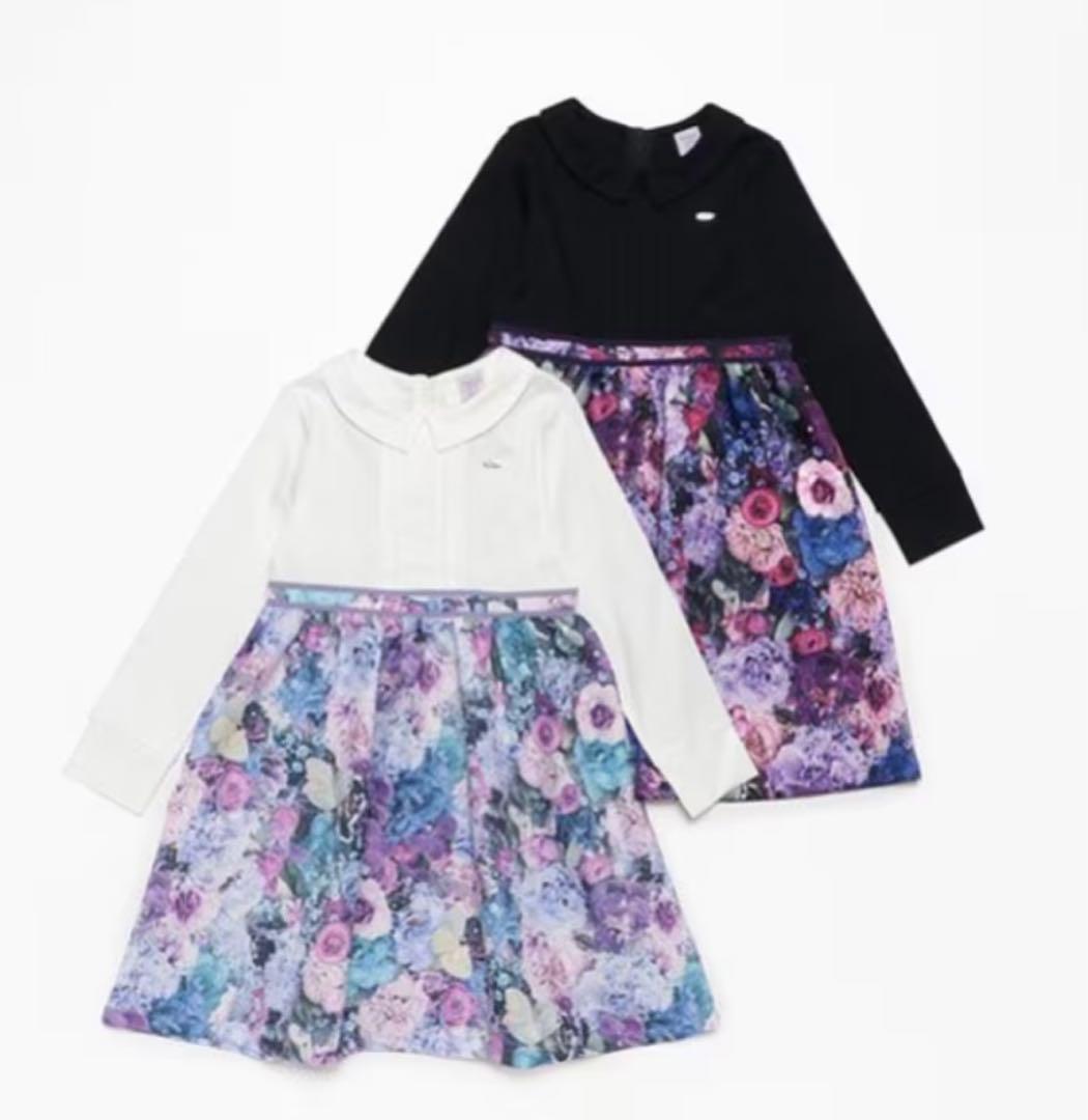 ANNA SUI mini BloomingGarden総柄ドッキングワンピース