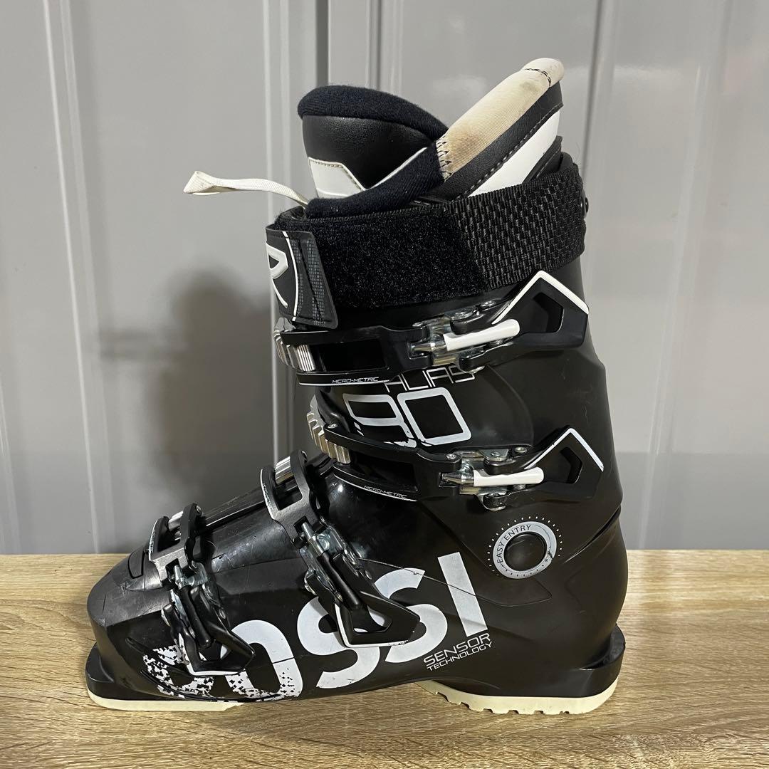 SALOMON162cm ROSSIGNOL26.5cmストック付きスキーセット