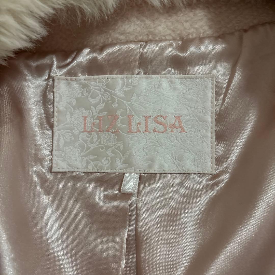 リズリサ LIZLISA ビジューリボンミニ丈Aラインコート ピンク 完売品