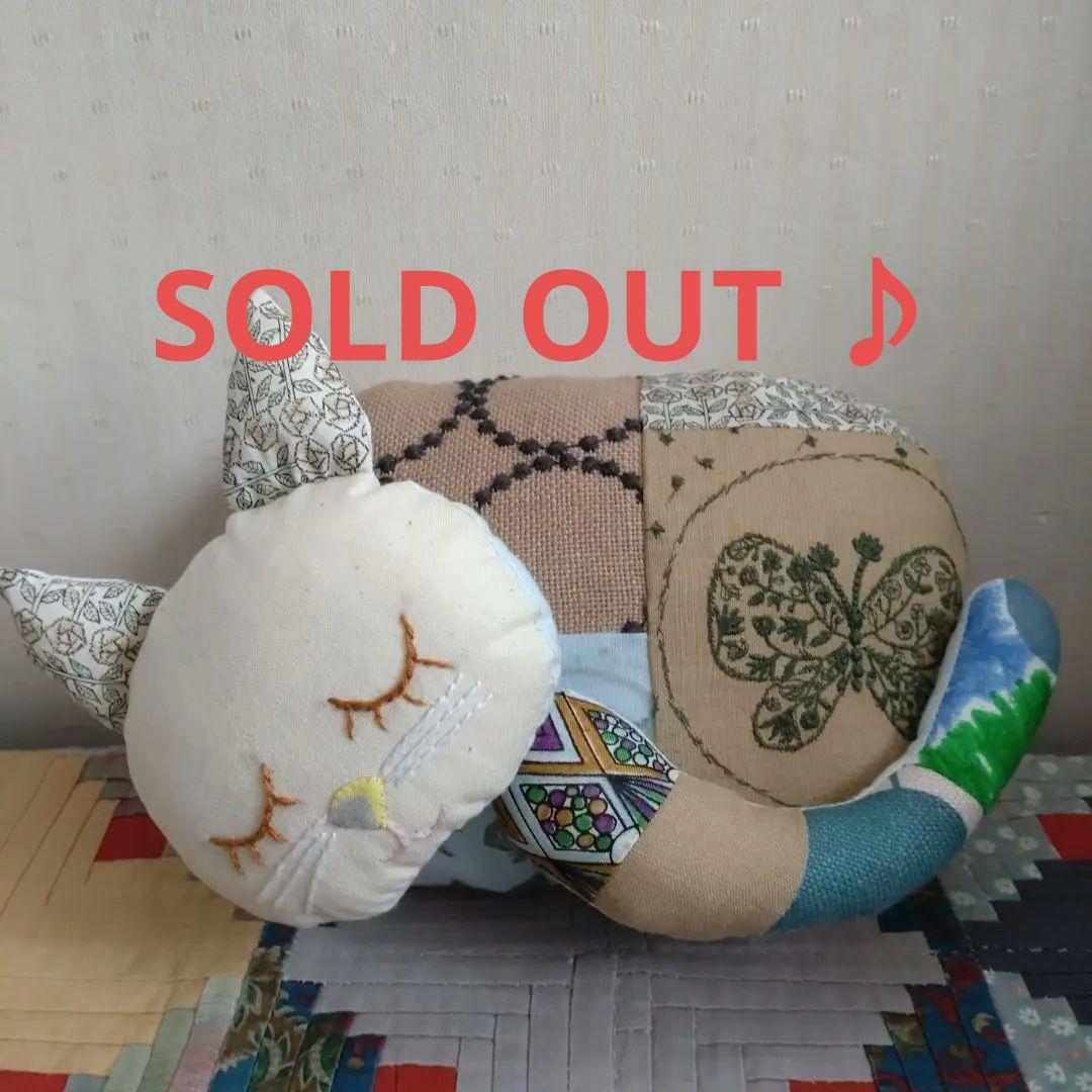 ミナペルホネン・ハンドメイド☆うとうと居眠りねこちゃん・forest wing＋