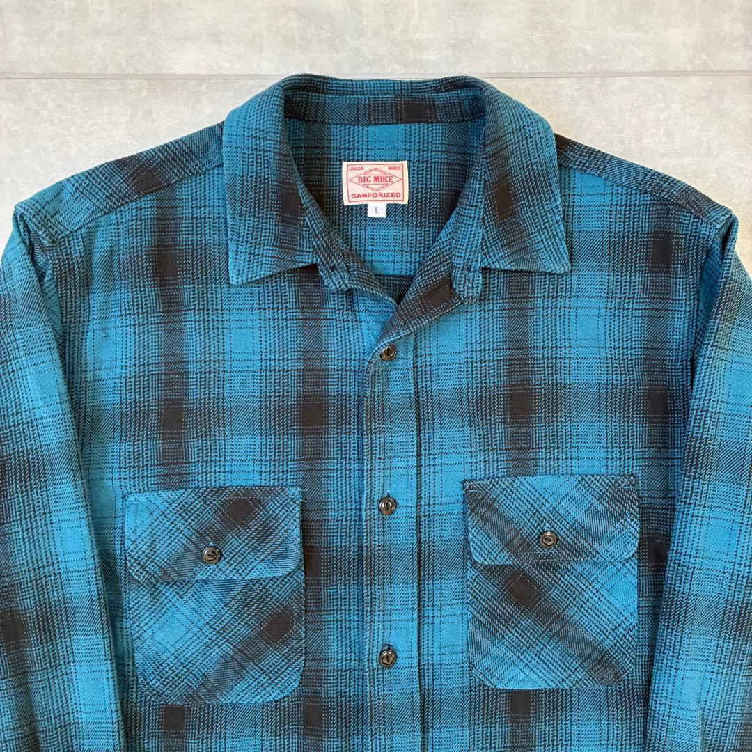 【超美品】BIG MIKE ビッグマイク オンブレチェック ヘビーネルシャツ L