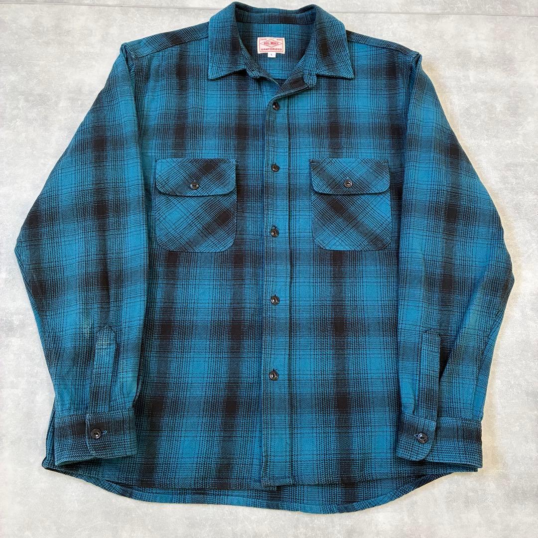 【超美品】BIG MIKE ビッグマイク オンブレチェック ヘビーネルシャツ L