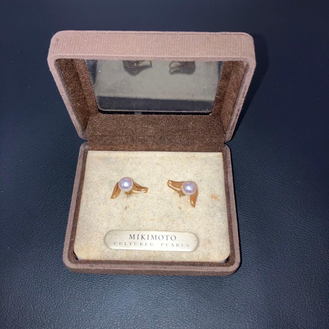 良好　箱付きMIKIMOTO 真珠 K18 ピアス　ミキモト　JAL 機内販売