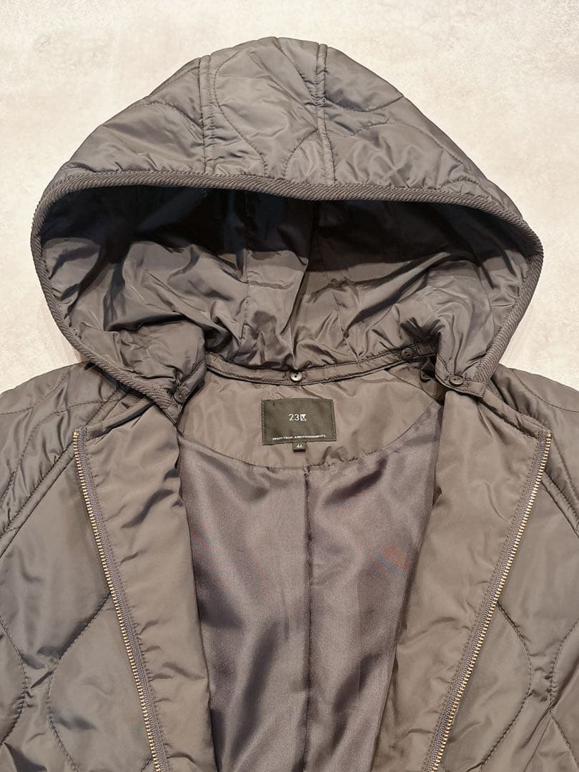 23区 大きいサイズ 洗える 撥水加工 中綿 ロングパディングアウター コート