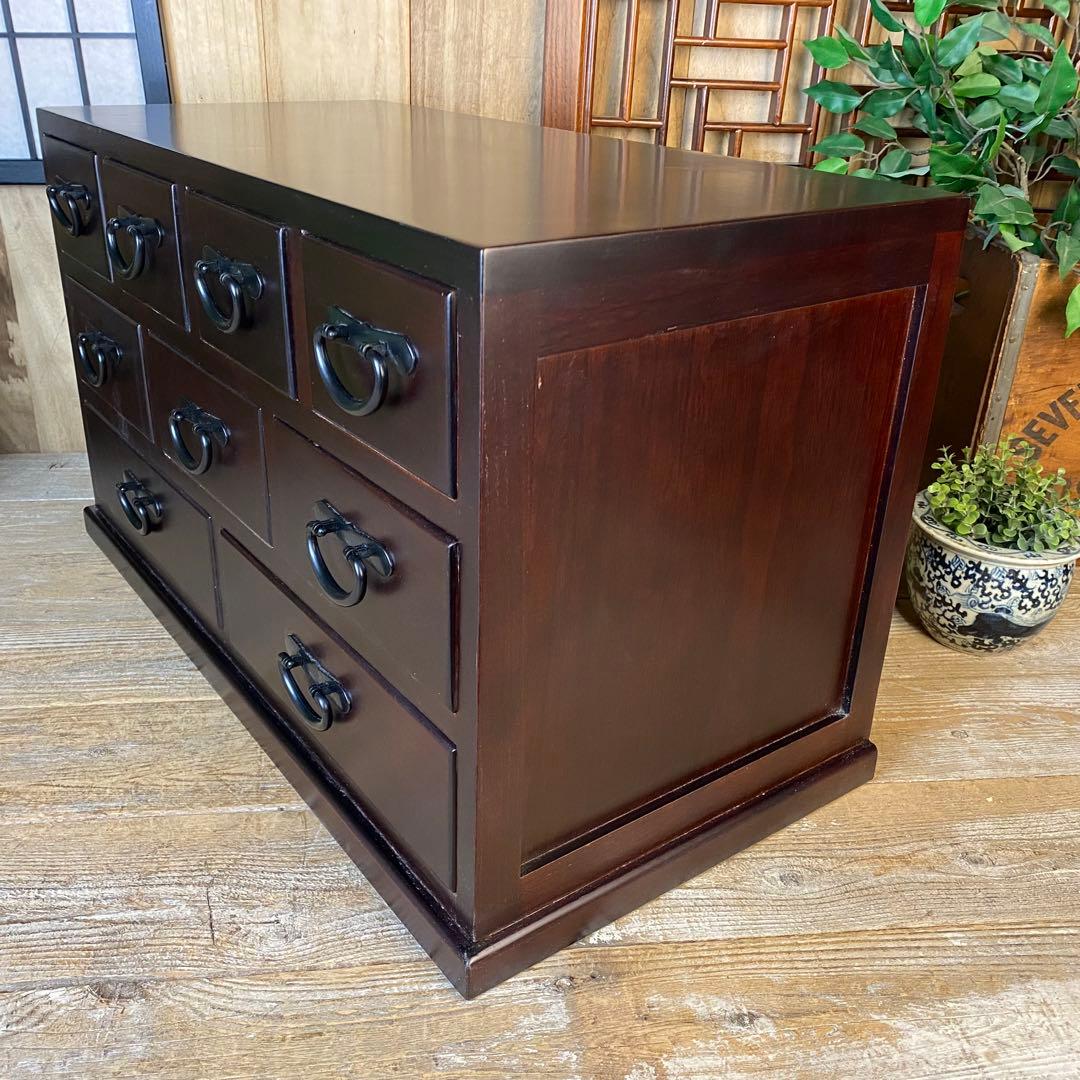 民芸家具桐無垢多引き出しチェスト二点セット木製多収納飾り棚工具棚裁縫棚箪笥タンス